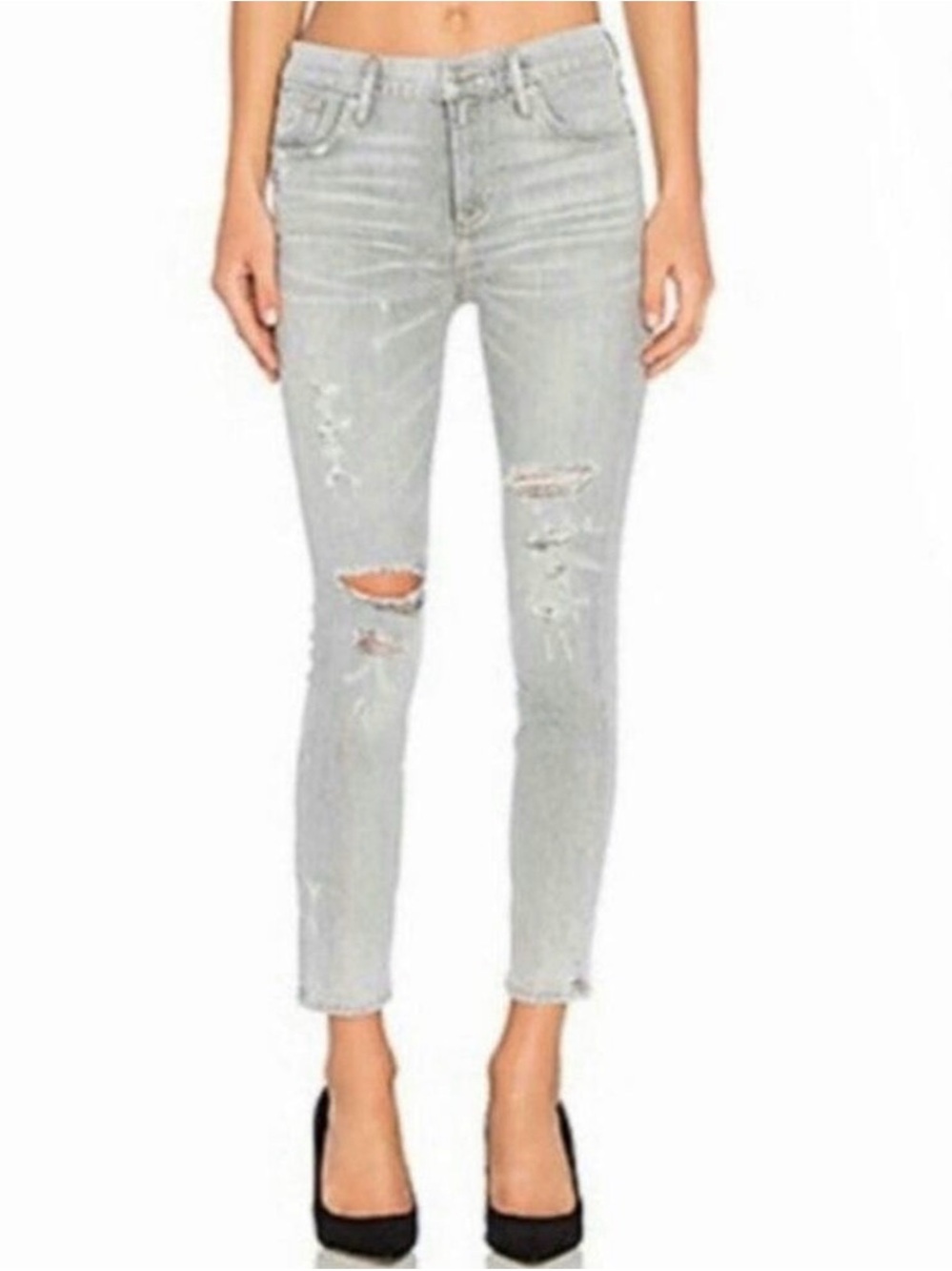AGOLDE | Jeans | Feel Good Light Gray Distressed Skinny Jeans